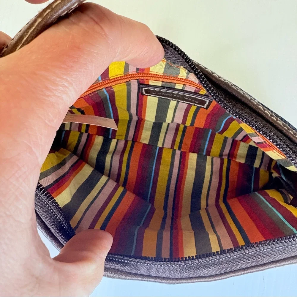 Vintage Charter Club Denim and Brown Mini Shoulder Bag Micro Purse Y2K - Picture 6 of 7